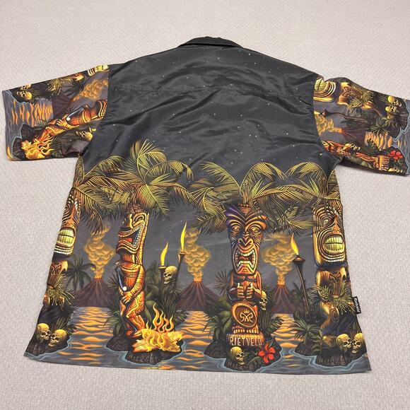 Rietveld USA Shirt Mens Large Hawaiian Short Sleeve Button Down Tiki Retro Surf - Picture 2 of 8